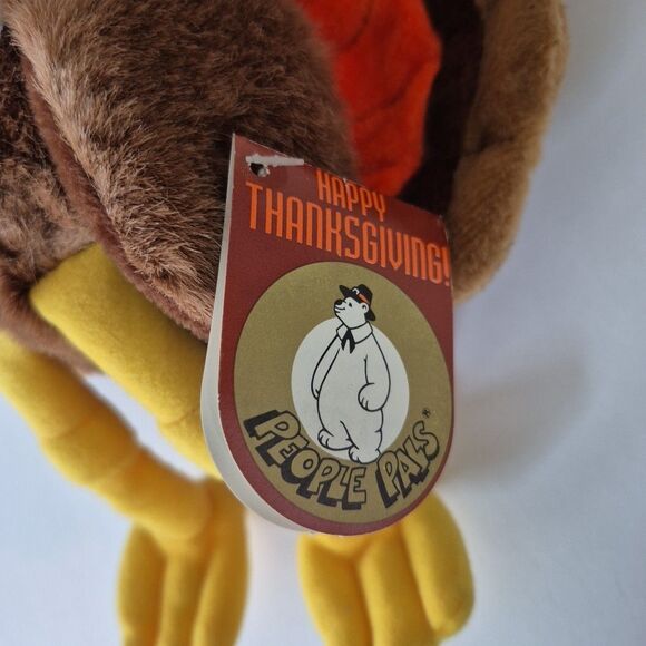 People Pals Vintage Stuffed Plush Thanksgiving Girl Toy Turkey 10 IN - Picture 5 of 7